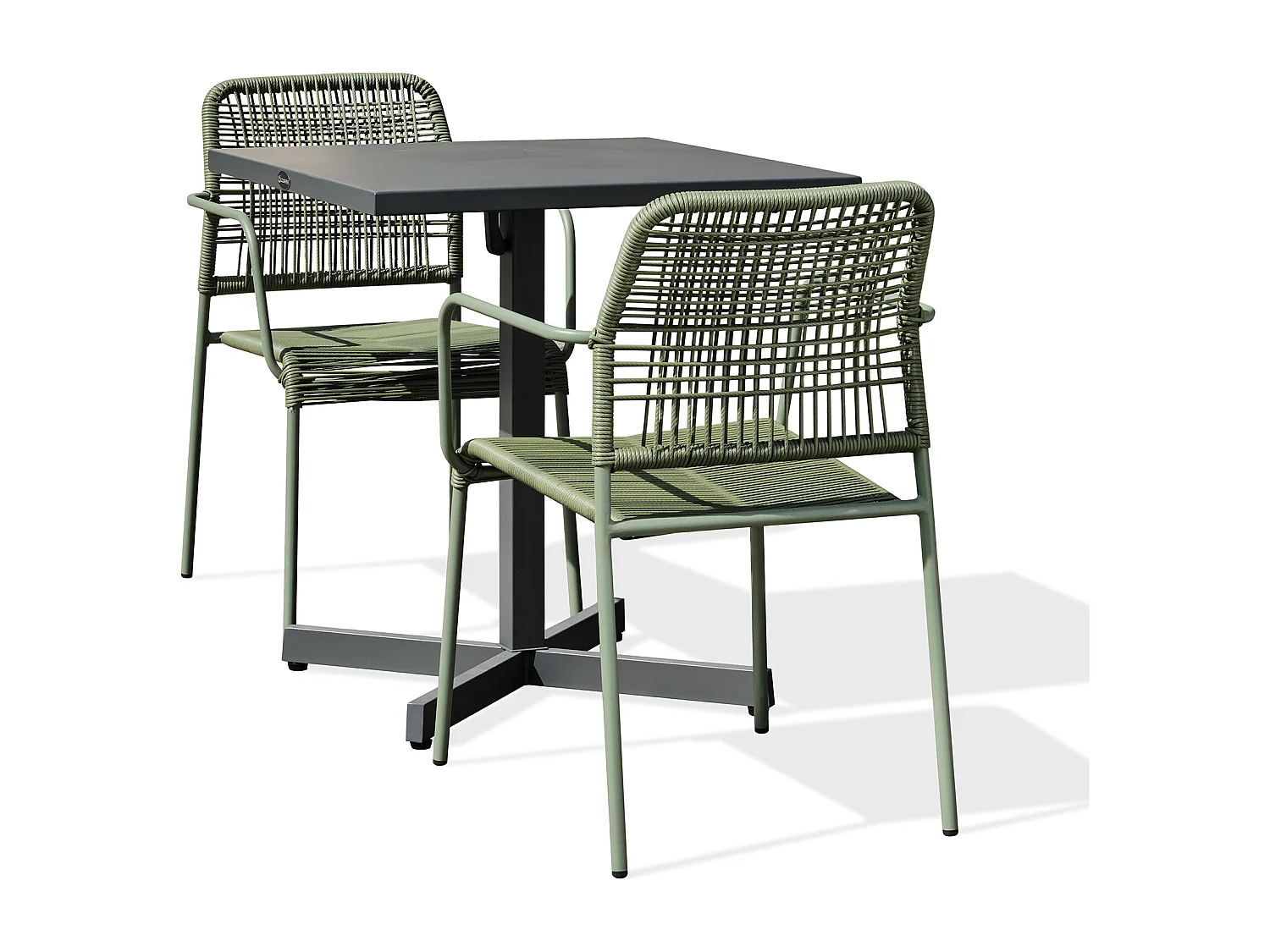 2-Sitzer-Garten-Essgruppe ausem Stahl