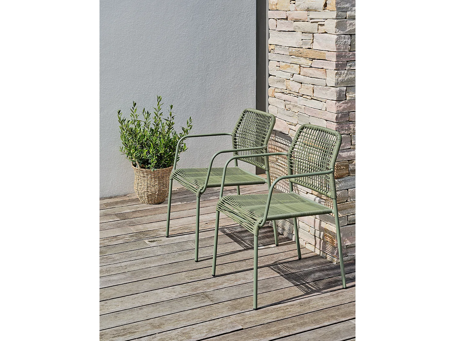 Set da pranzo da giardino 2 posti in acciaio