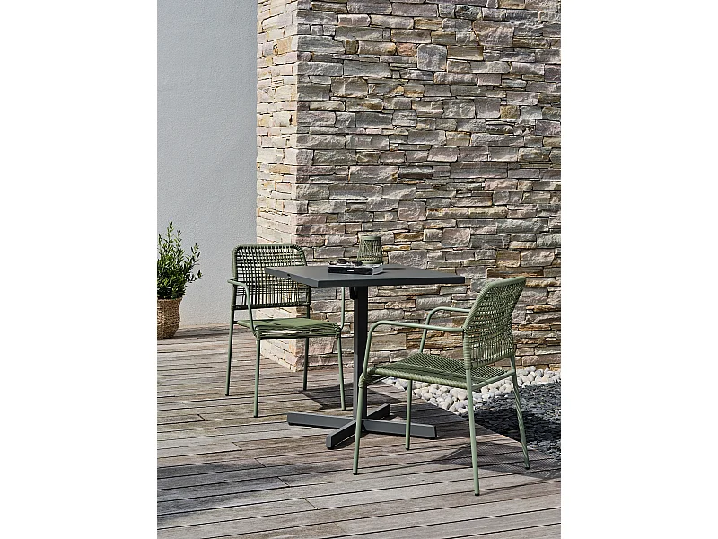 2-Sitzer-Garten-Essgruppe ausem Stahl