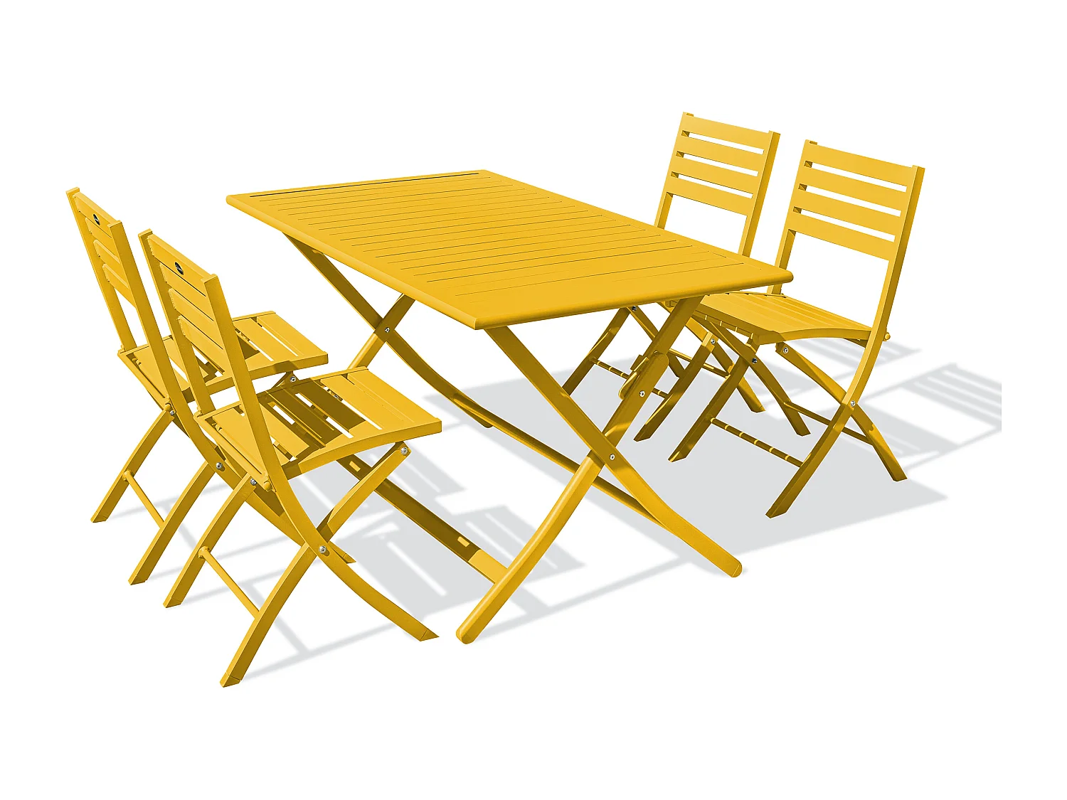 Ensemble repas de jardin 4 places en aluminium