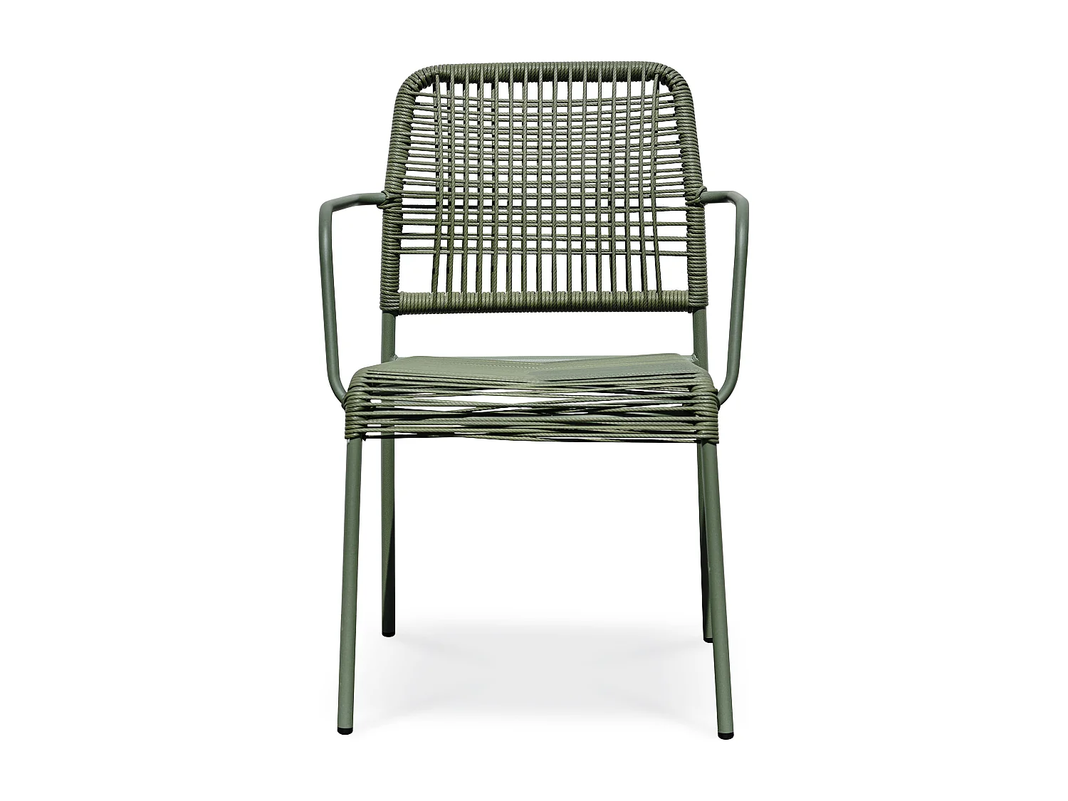 Poltrona da giardino impilabile in corda e acciaio