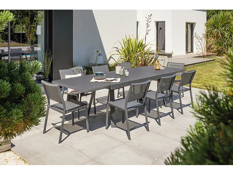 8-Sitzer-Garten-Essgruppe ausem Aluminium