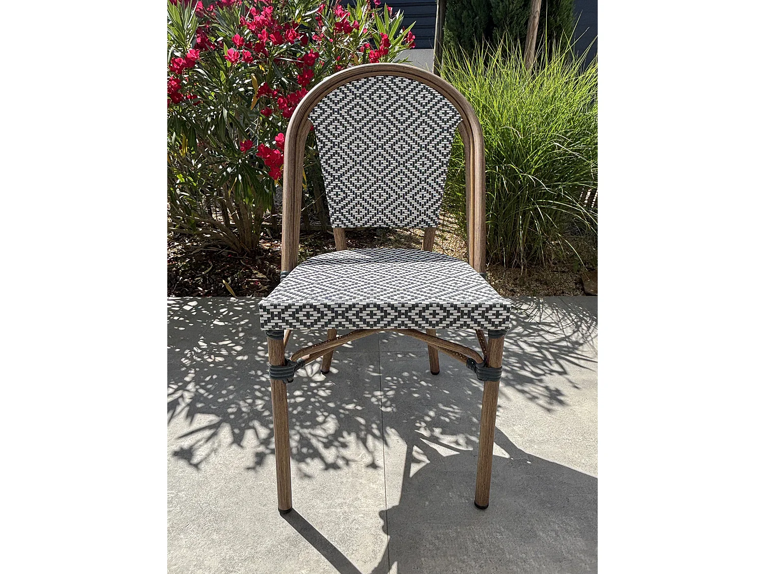 Fauteuil de jardin empilable en aluminium - bleu