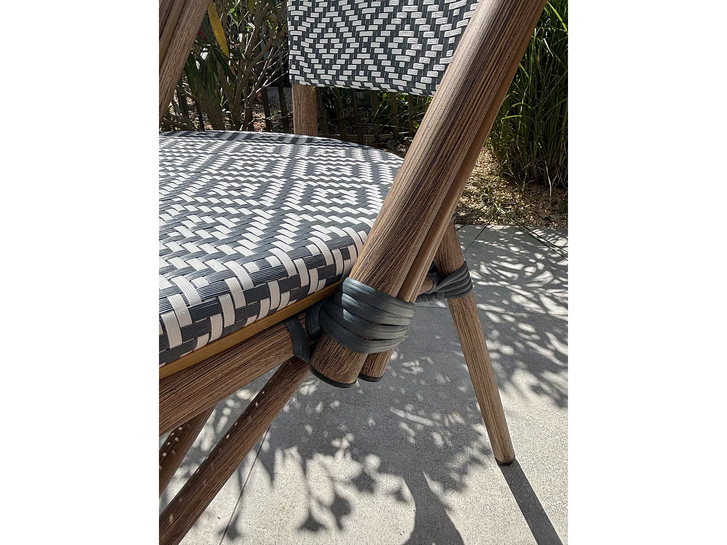 Fauteuil de jardin empilable en aluminium - bleu