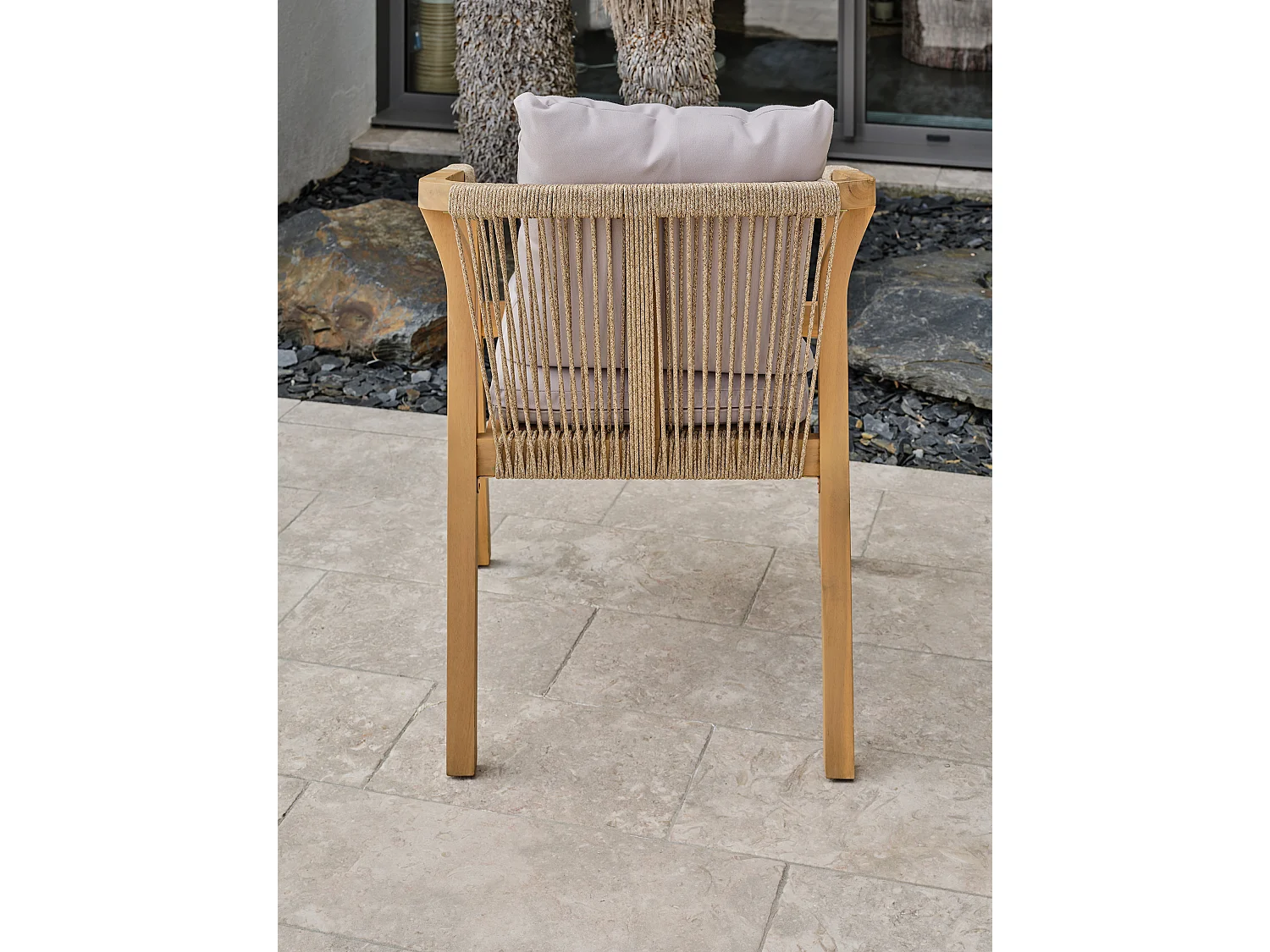 Lot composéé de 2 fauteuils de jardin en bois d'acacia - SERENA