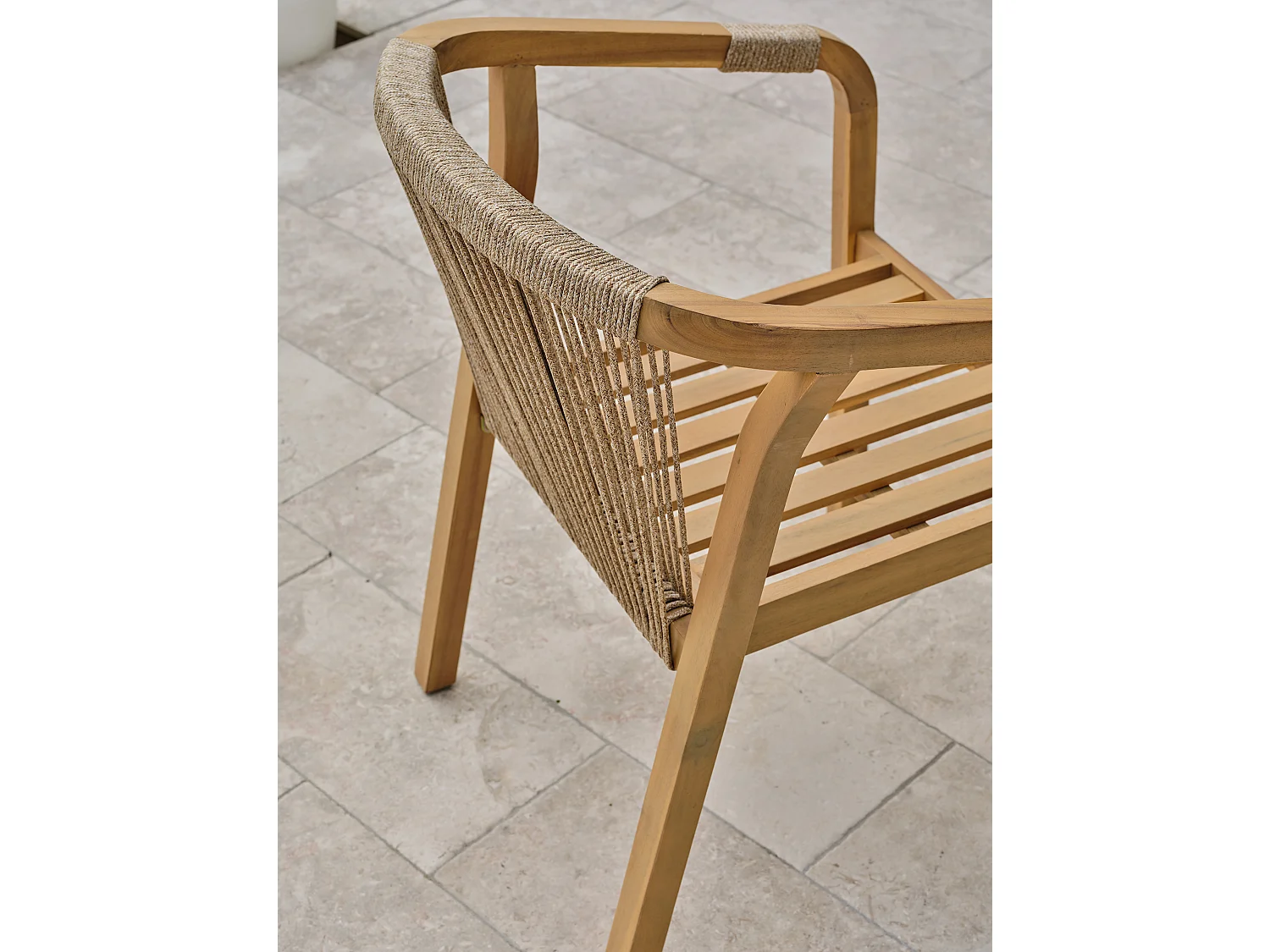 Lot composéé de 2 fauteuils de jardin en bois d'acacia - SERENA