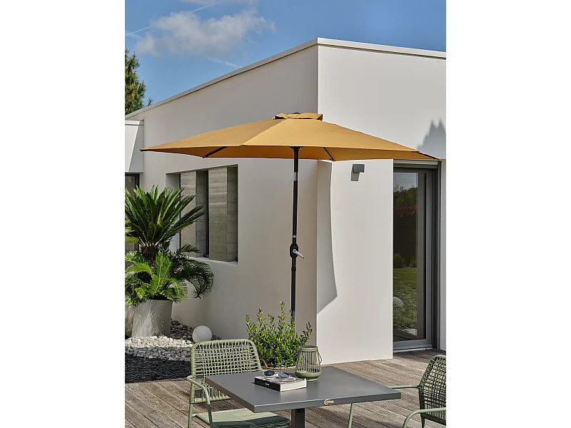 Parasol à manivelle en aluminium  et toile