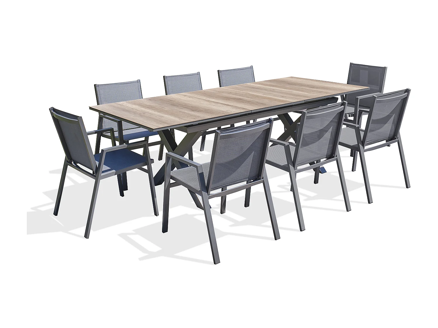 Ensemble repas de jardin 8 places en aluminium  - FLORIDE