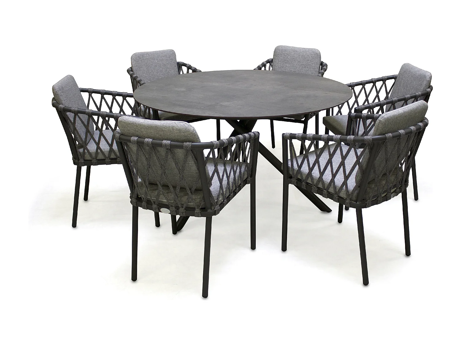 Ensemble repas de jardin 6 places en aluminium