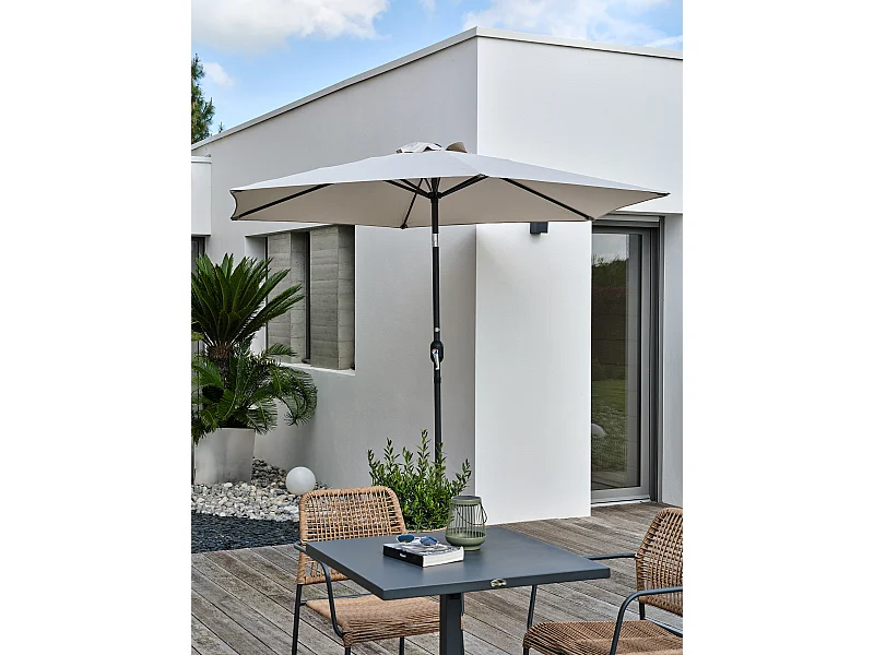 Sonnenschirm mit Handkurbel, Aluminium,em Stoff