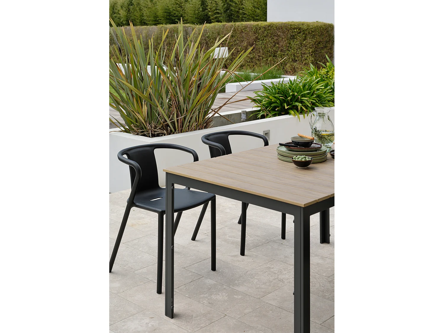 Set da pranzo da giardino 4 posti in alluminio