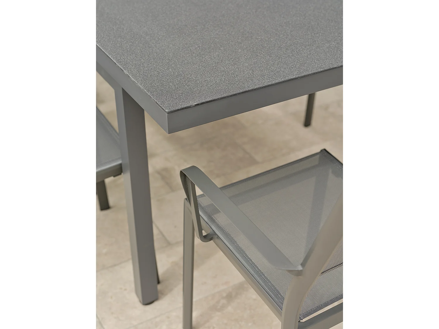 Conjunto de comedor de 8 plazas en aluminio