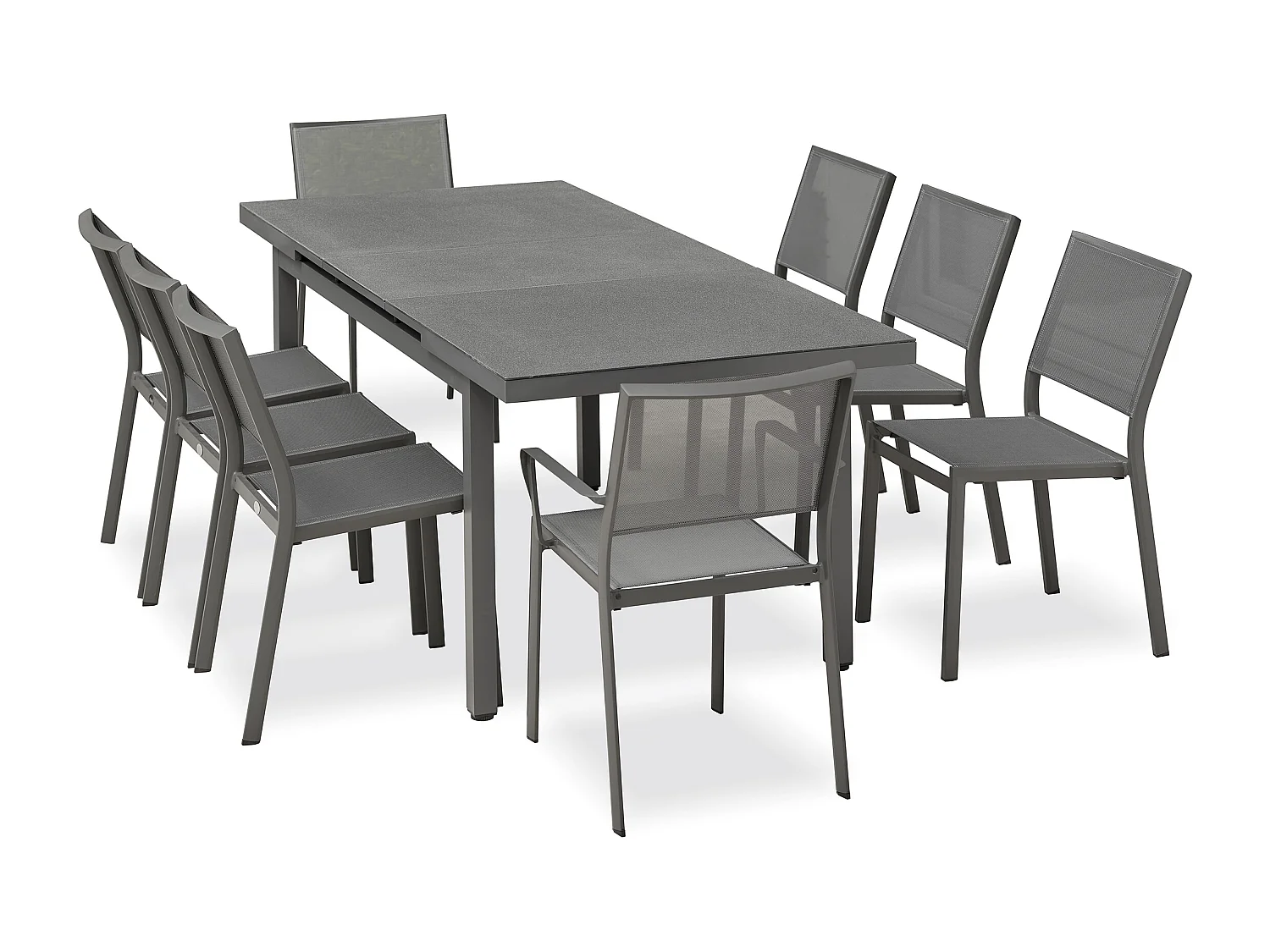 Conjunto de comedor de 8 plazas en aluminio