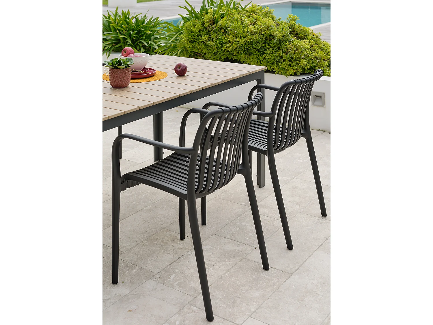 Ensemble repas de jardin 4 places en aluminium  - BOSTON