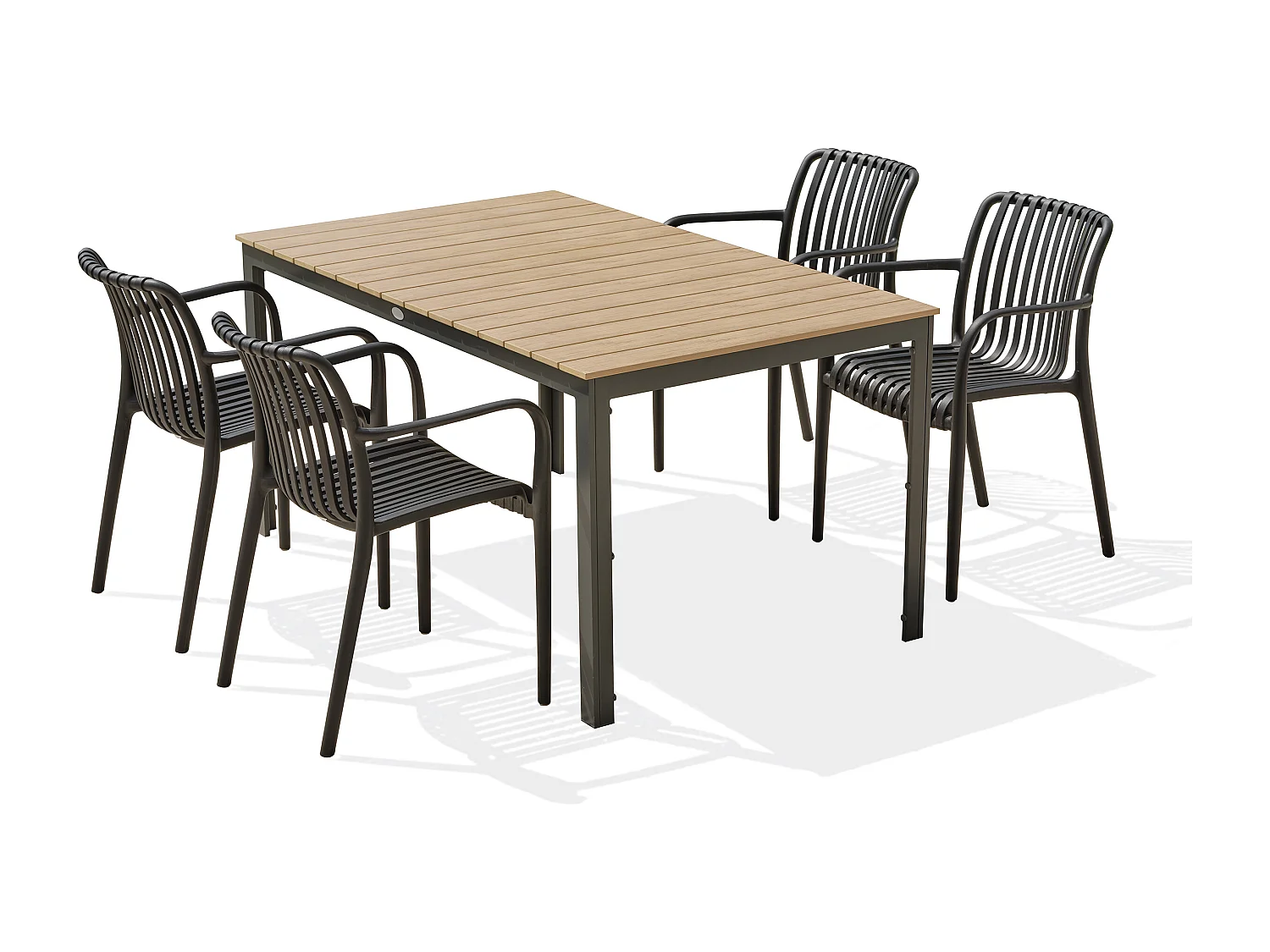 Ensemble repas de jardin 4 places en aluminium  - BOSTON