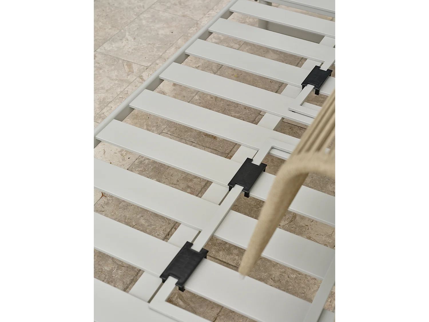 Conjunto de mobiliário de jardim de canto de 6 lugares em corda entrançada e alumínio