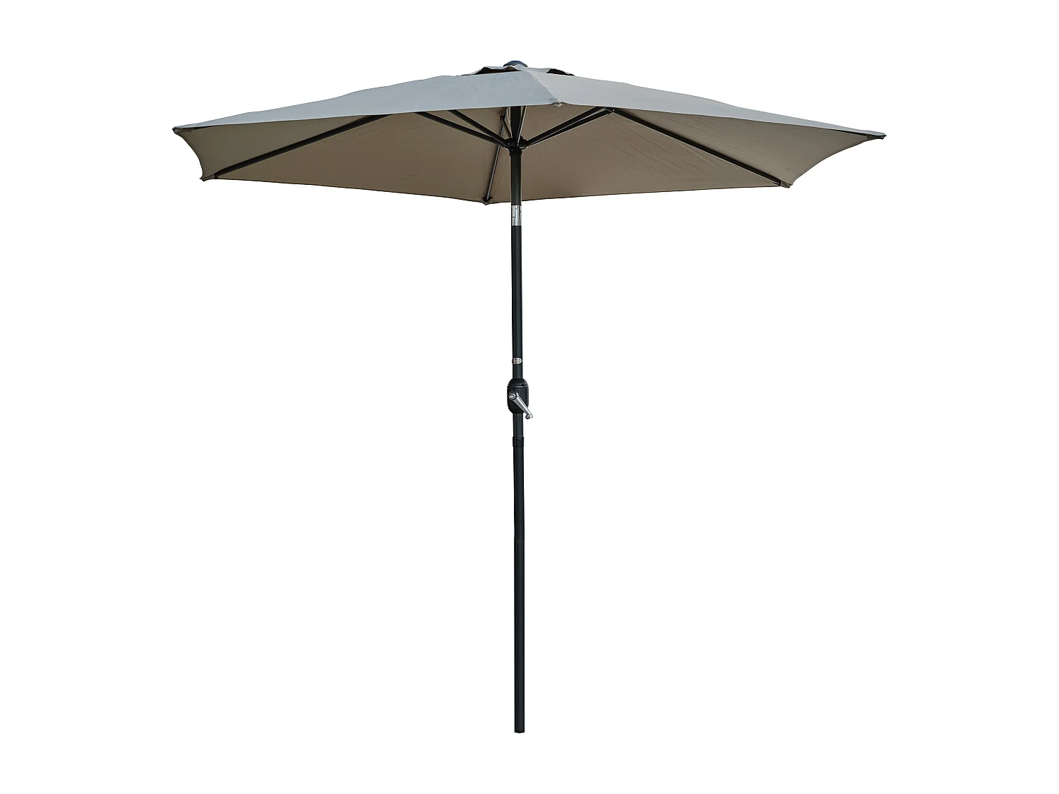 Sonnenschirm mit Handkurbel, Aluminium, Stoff Khaki