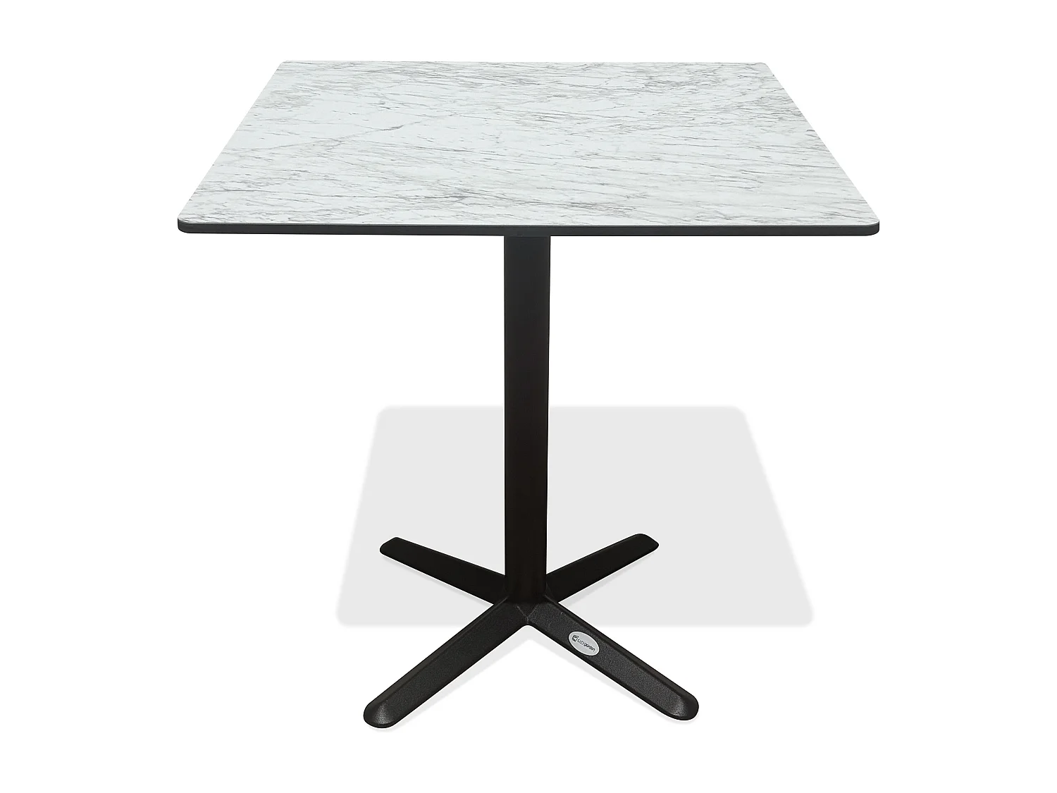 Table carrée de jardin en acier et plateau HPL