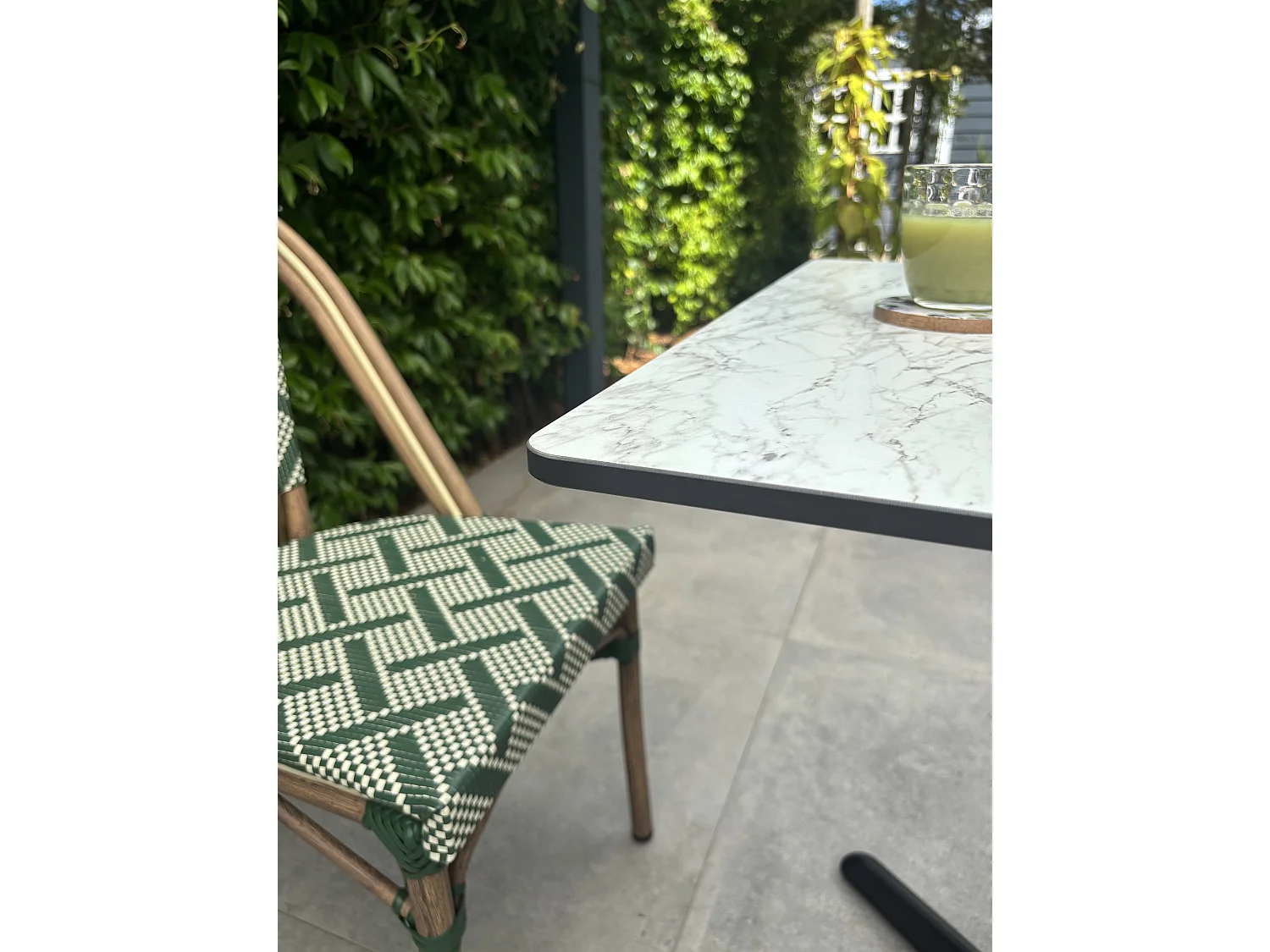 Vierkante tuintafel in staal met HPL-blad - BISTRO