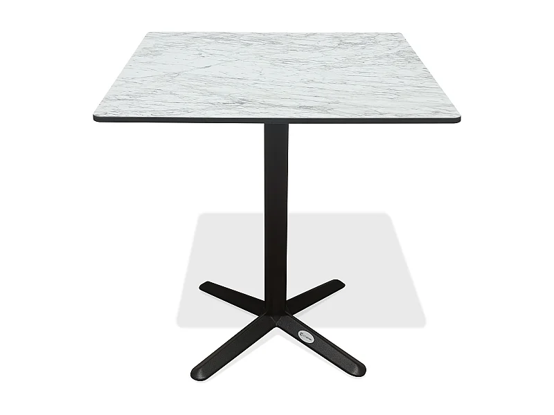 Table carrée de jardin en acier et plateau HPL