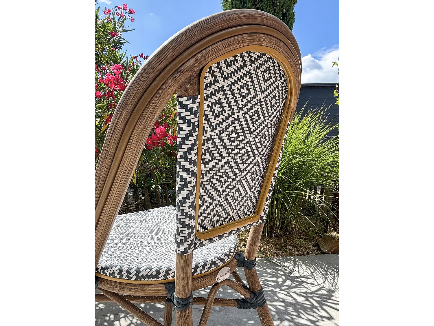 Lot de 2 fauteuils de jardin empilables en aluminium - BISTRO