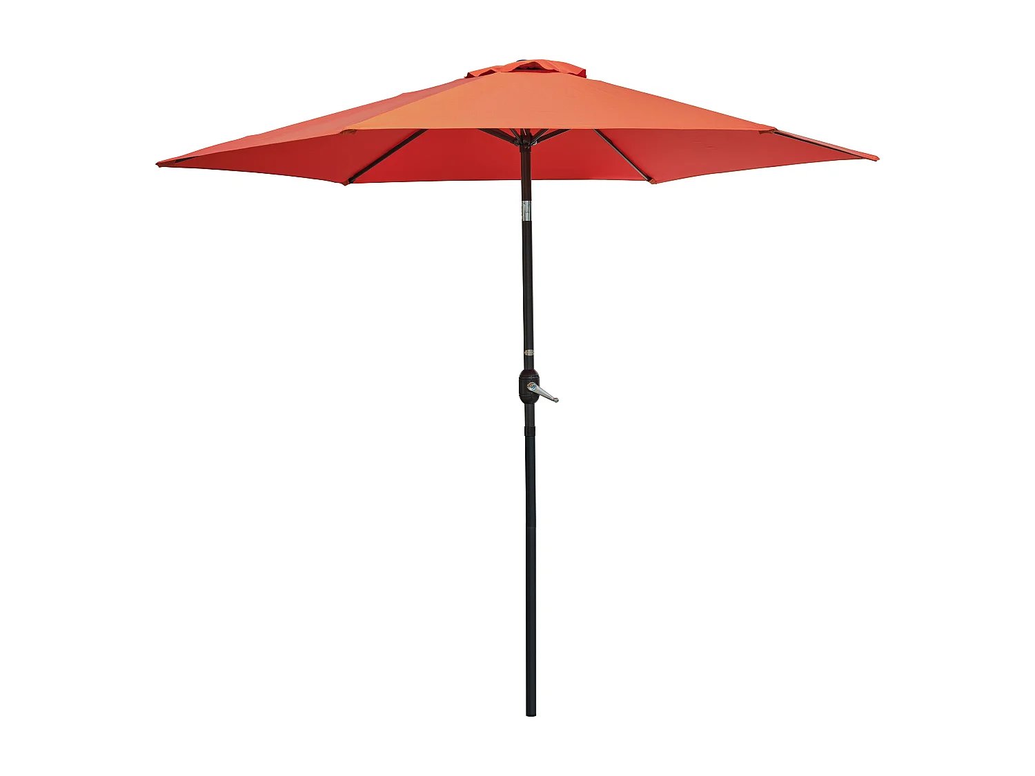 Sonnenschirm mit Handkurbel, Aluminium, Stoff Terrakotta