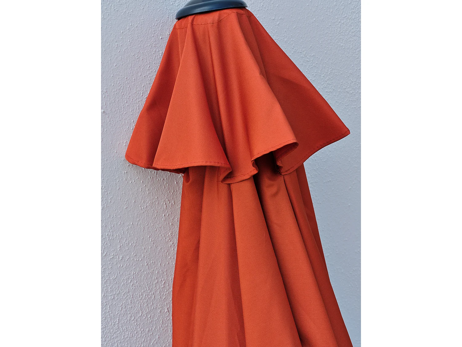 Sonnenschirm mit Handkurbel, Aluminium, Stoff Terrakotta