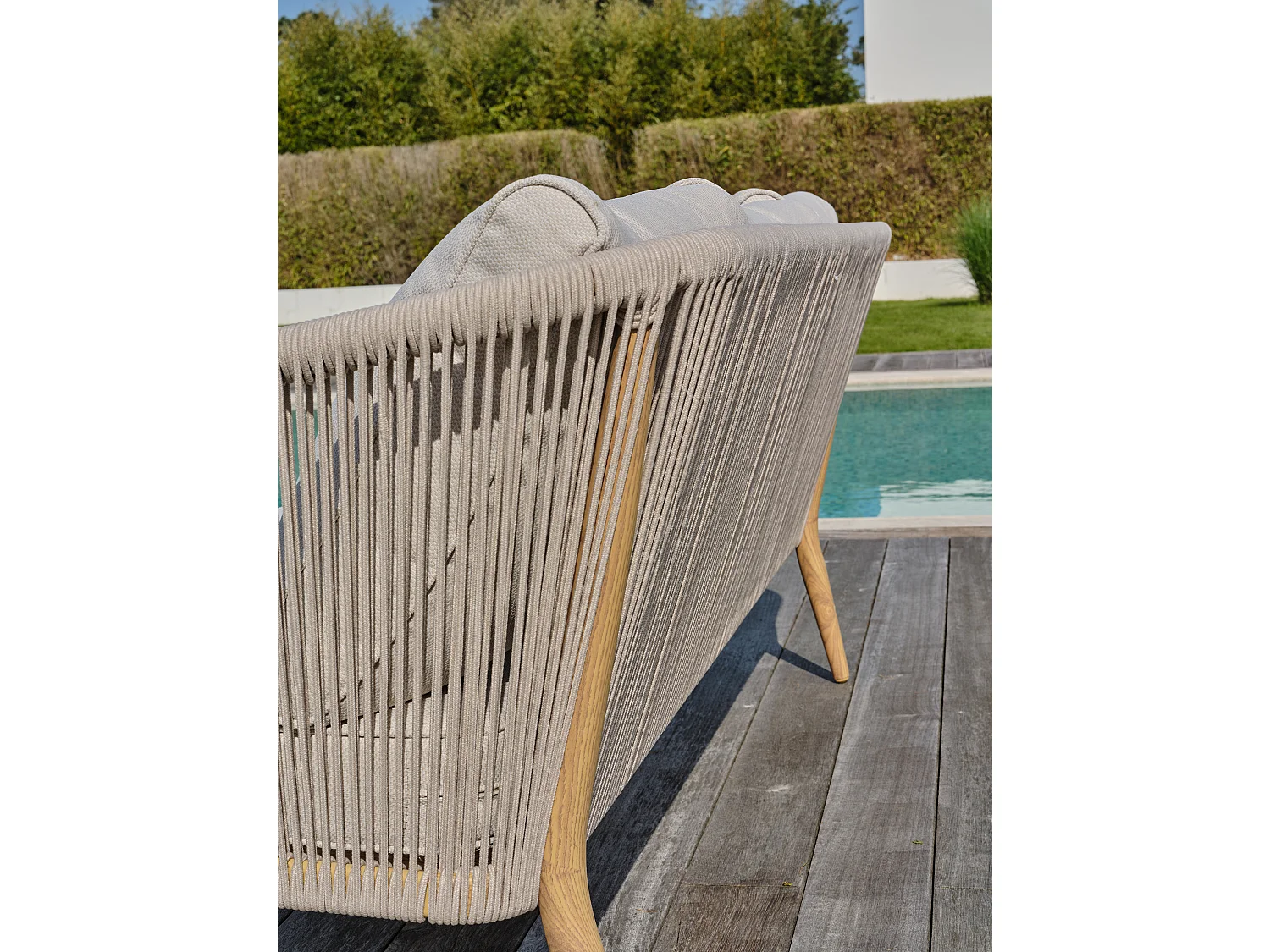 5-Sitzer-Gartenmöbel aus Aluminium in Holzoptik