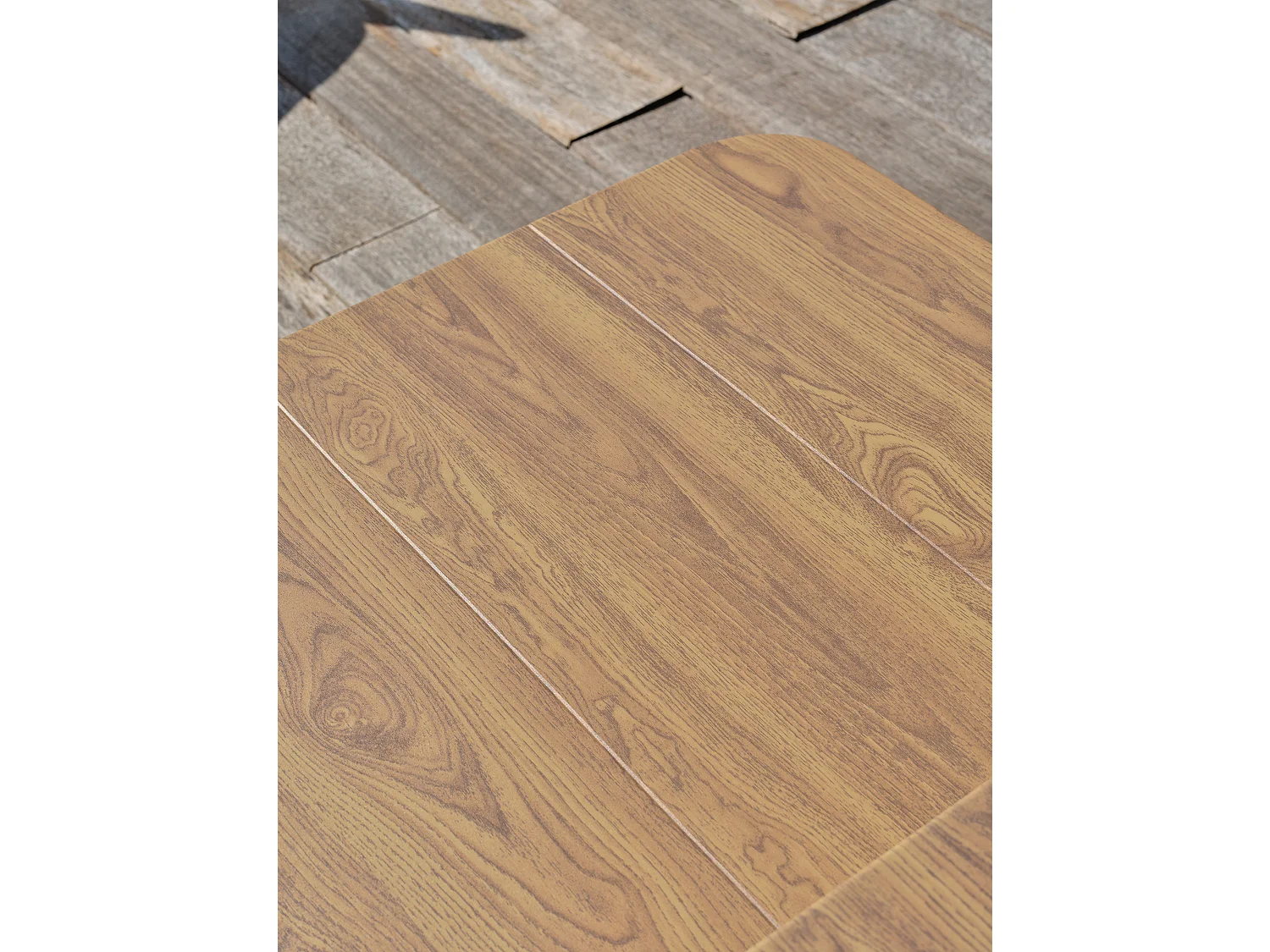 5-Sitzer-Gartenmöbel aus Aluminium in Holzoptik