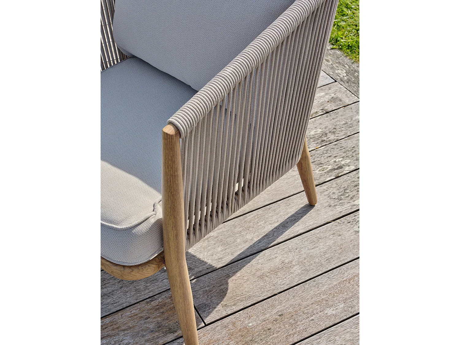 5-Sitzer-Gartenmöbel aus Aluminium in Holzoptik