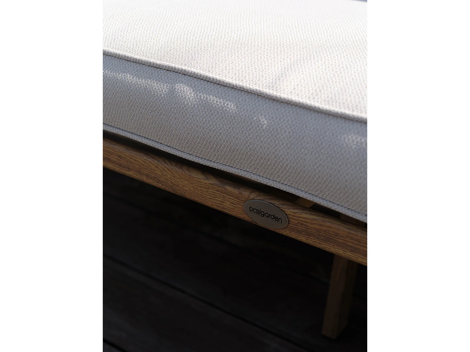 Salon de jardin bas 5 pl en aluminium imitation bois et corde tissée - IBARRA