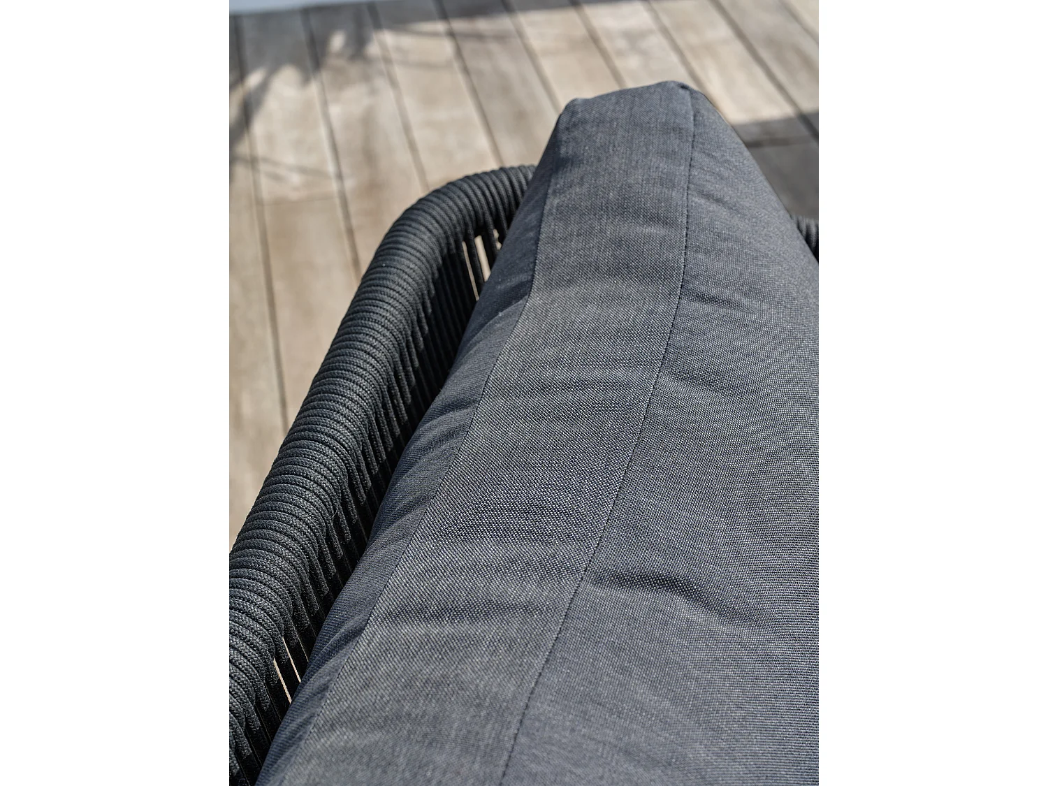 Salon bas de jardin 5 places en aluminium et corde tissée