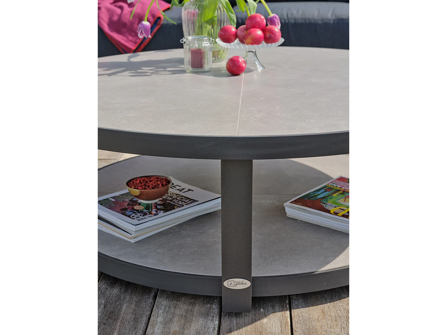 Salotto da giardino 5 posti in alluminio corda intrecciata