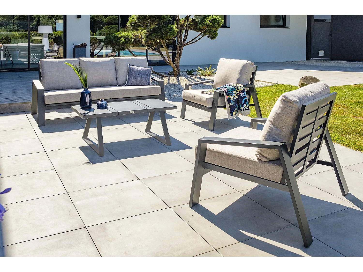 Salón de jardín 5 plazas de aluminio