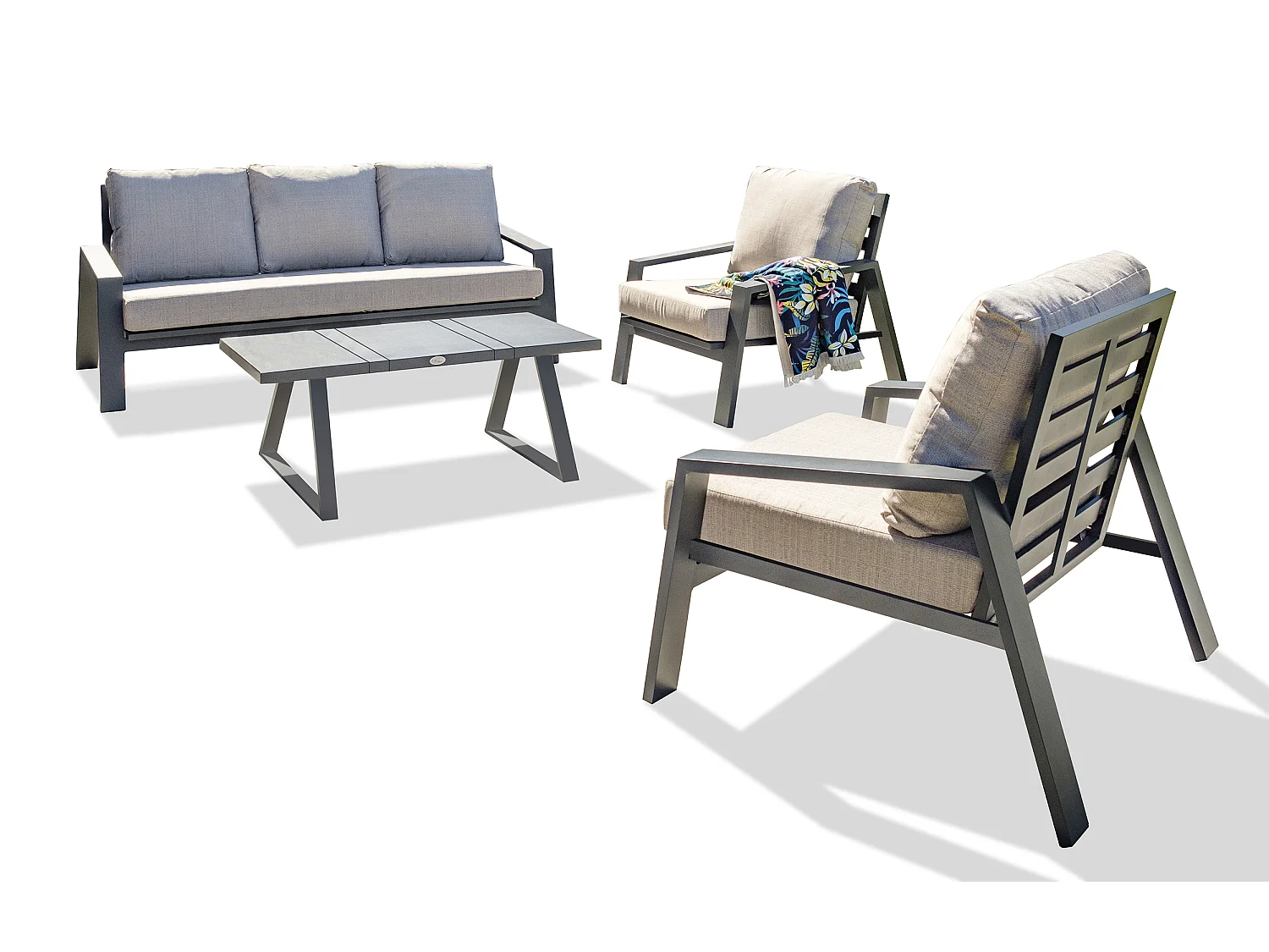 Salón de jardín 5 plazas de aluminio