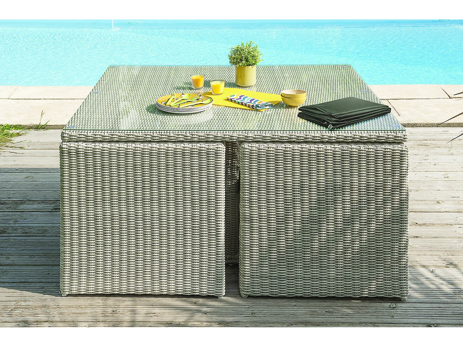 Housse de protection pour table de jardin en polyester