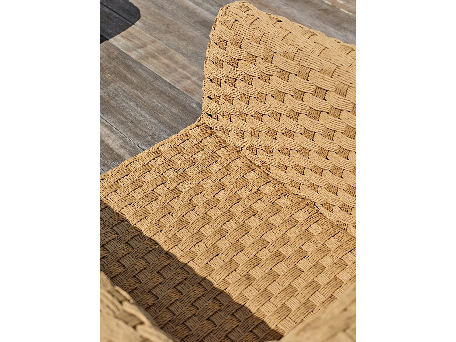 5-Sitzer-Gartenmöbel niedrig aus Aluminium und gewebtem Harz