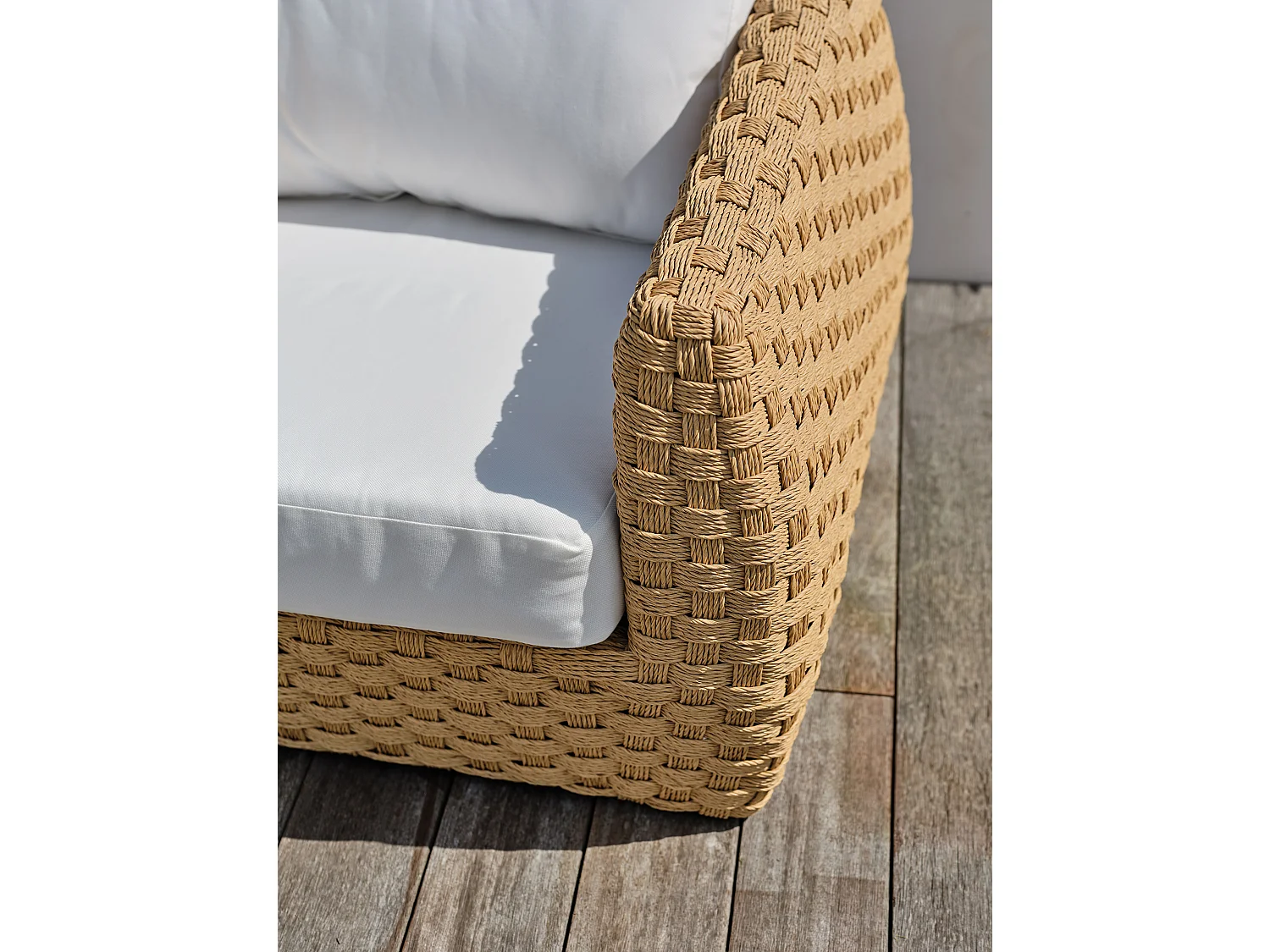 Salón de jardín de 5 plazas en aluminio y resina trenzada