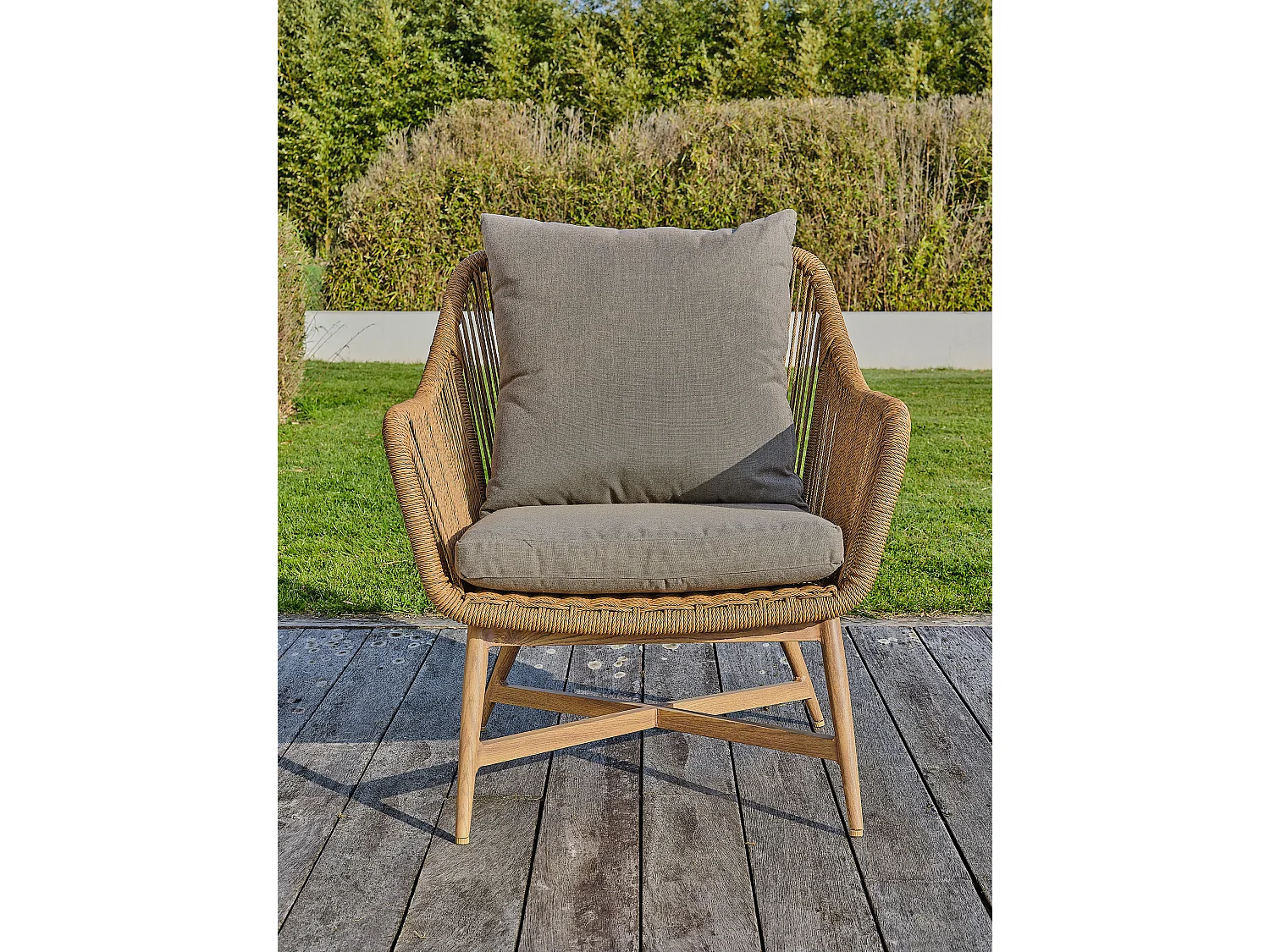 Set di mobili da giardino bassi da 5 posti in alluminio