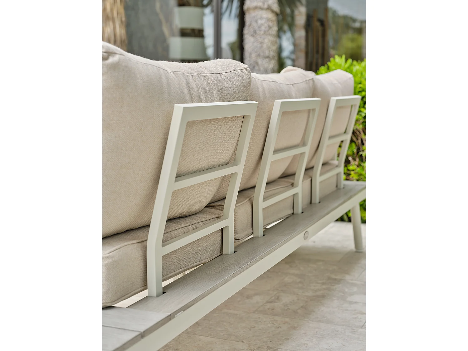 Salón de jardín de esquina 5 plazas aluminio