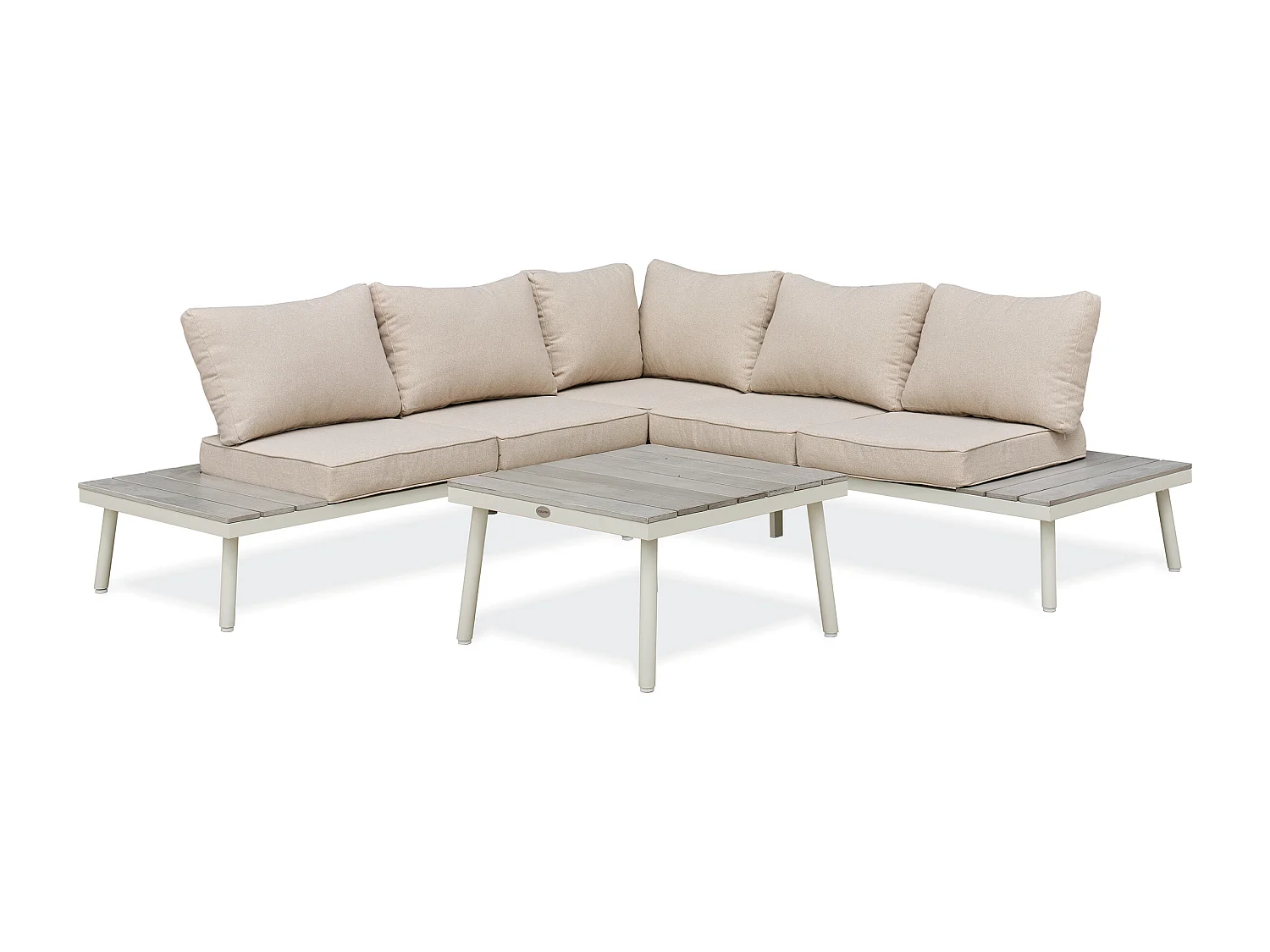 Salón de jardín de esquina 5 plazas aluminio