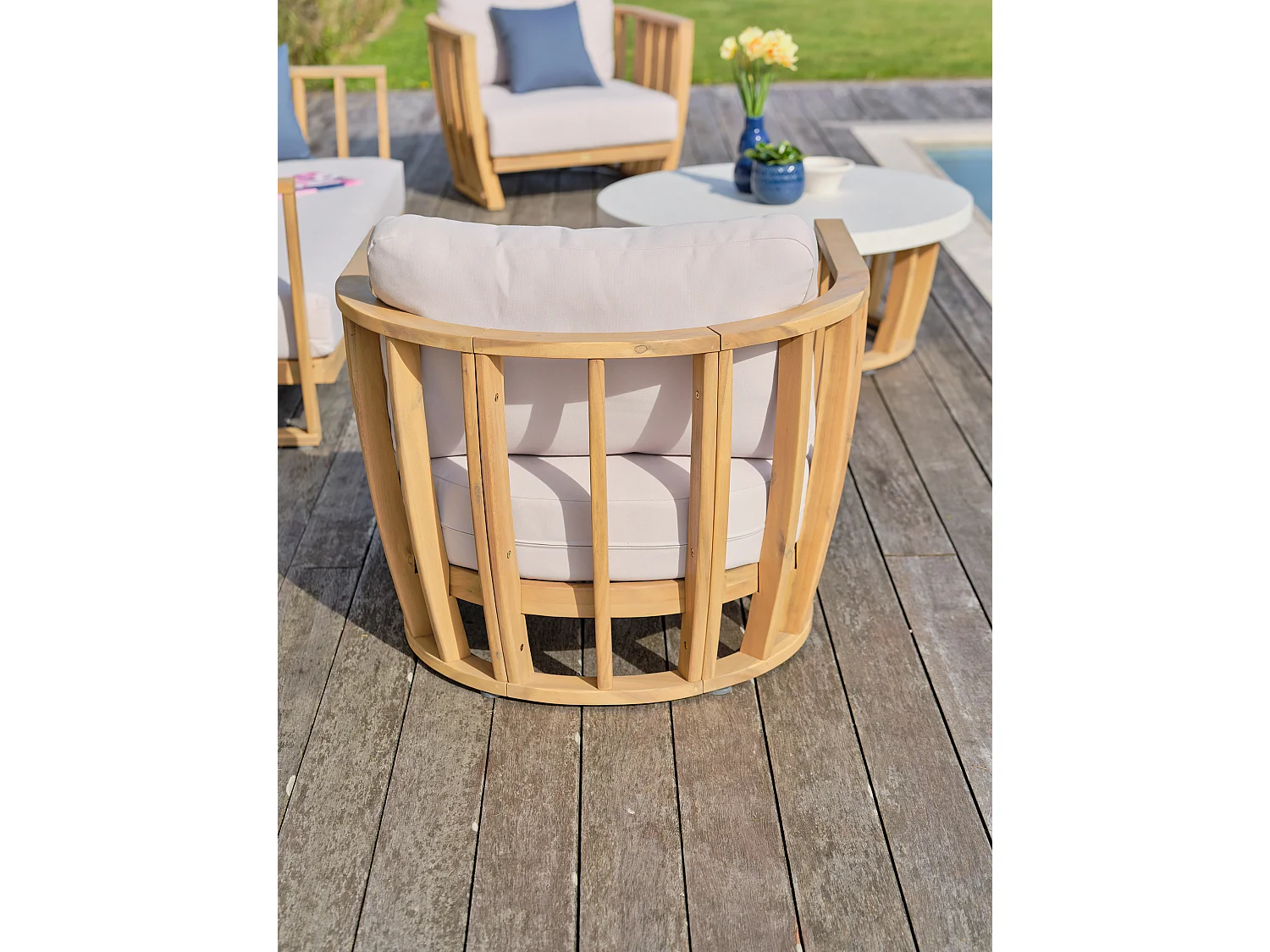 Salotto da giardino 5 posti in legno di acacia