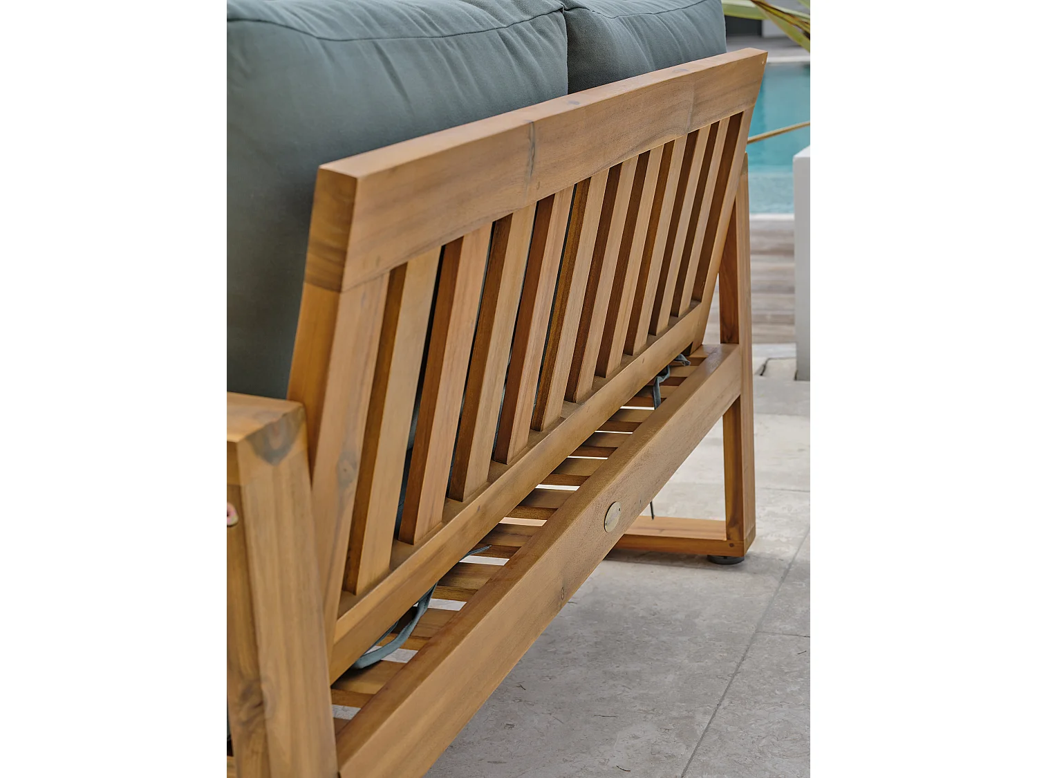 Salon bas de jardin 4 places en bois d'acacia