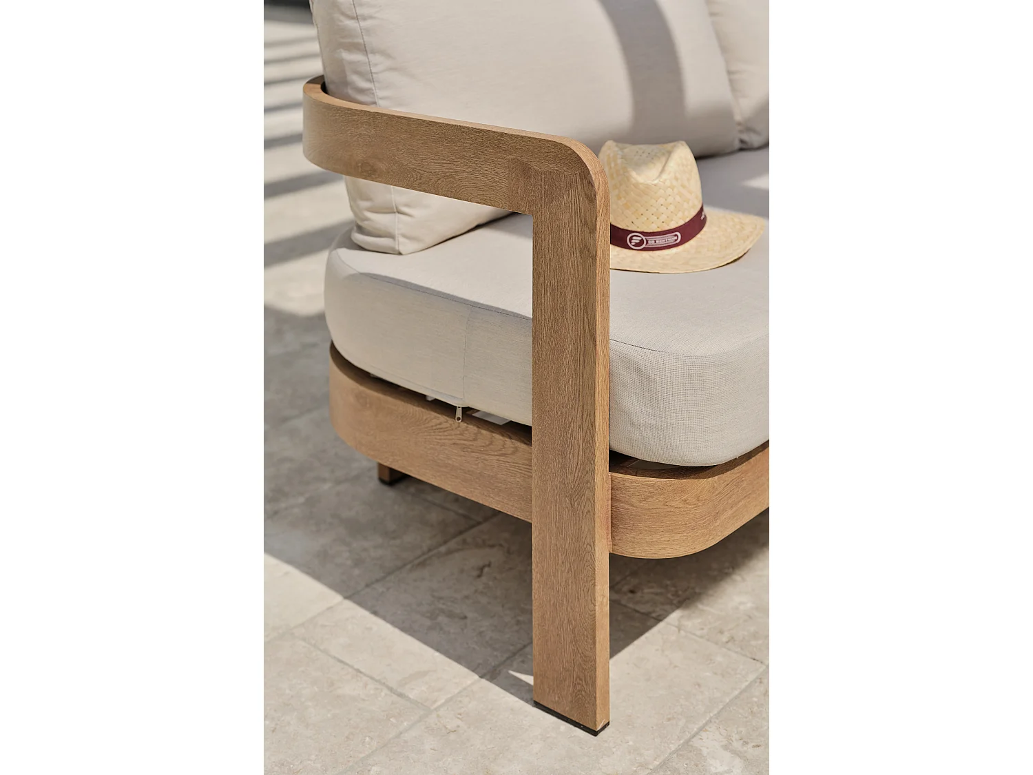 5-Sitzer-Gartenmöbel-Set niedrig aus Holzimitat