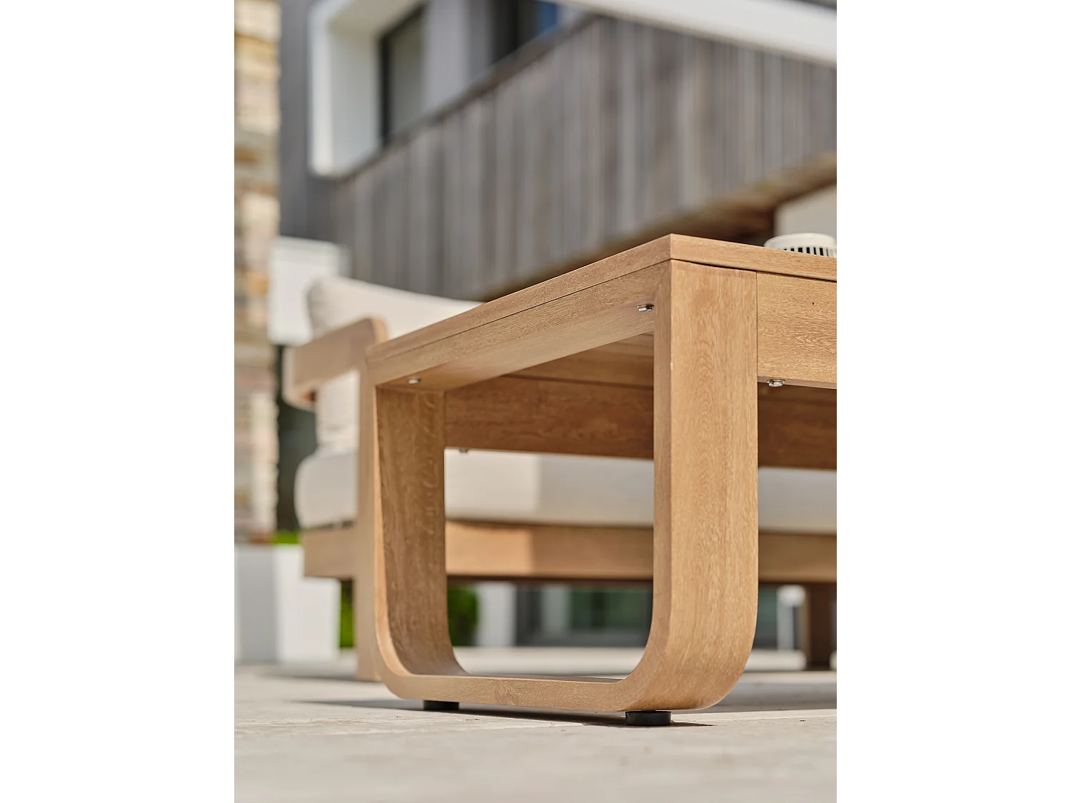 5-Sitzer-Gartenmöbel-Set niedrig aus Holzimitat