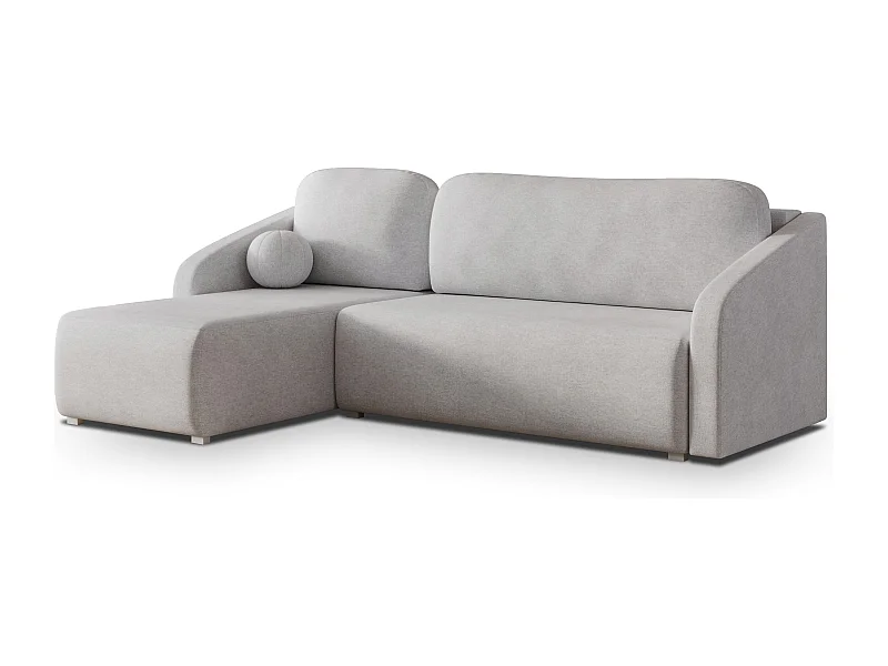 Hoekbank MARELLO van fluweel met slaapfunctie Hellgrau