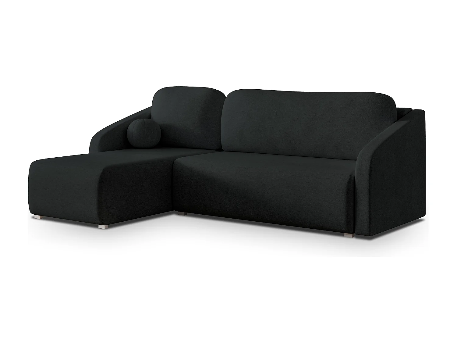 Hoekbank MARELLO van fluweel met slaapfunctie Schwarz