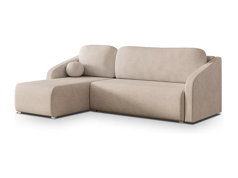 Hoekbank MARELLO van fluweel met slaapfunctie Beige