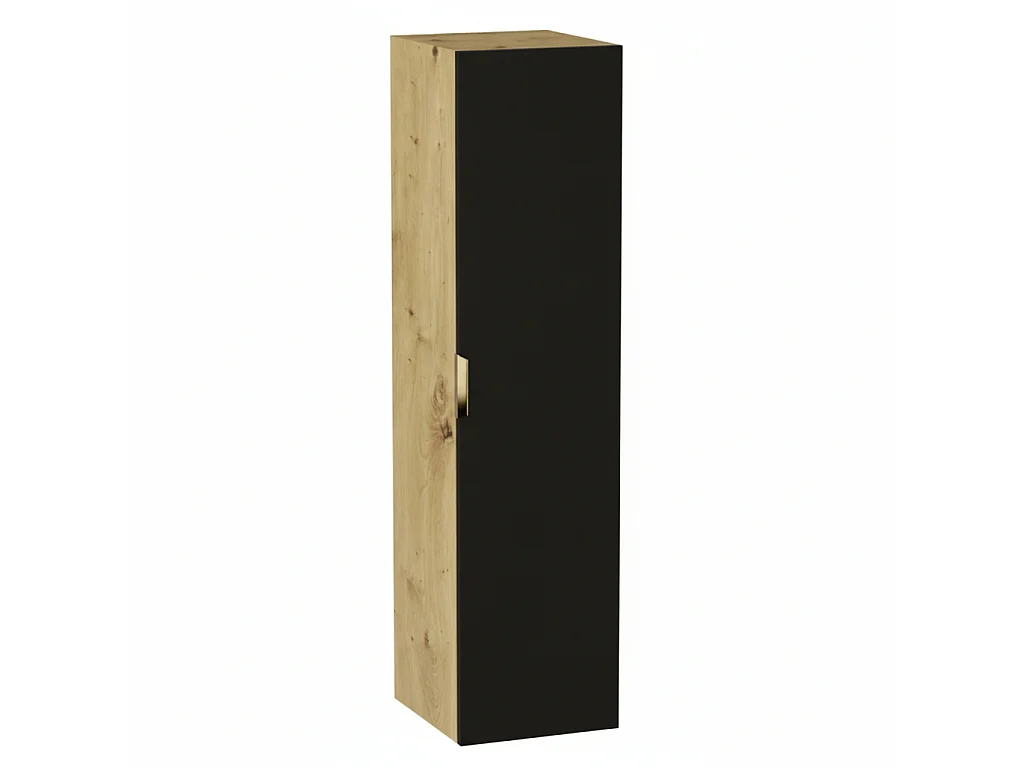 Badezimmer-Set 80 cm Schrank mit Arbeitsplatte Säule Eiche Artisan / Schwarz Orio