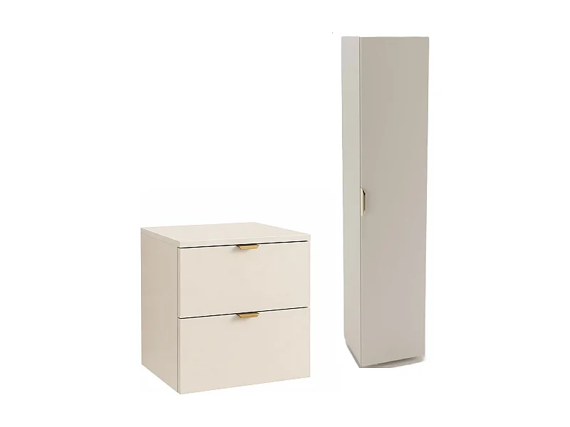 Ensemble de salle de bain en cachemire 60 cm Armoire avec plateau Colonne Orio
